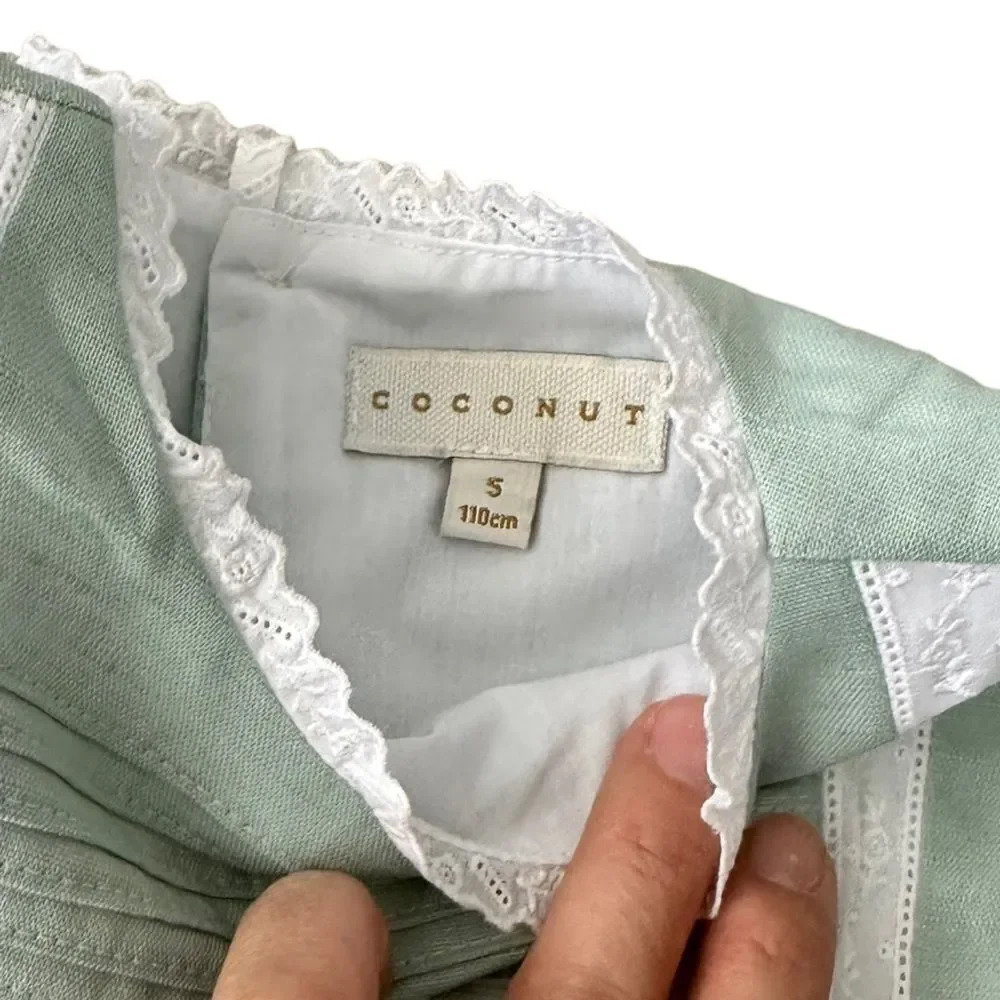 COCONUT | Mint | LINEN AND LACE DRESS - Picture 13 of 15
